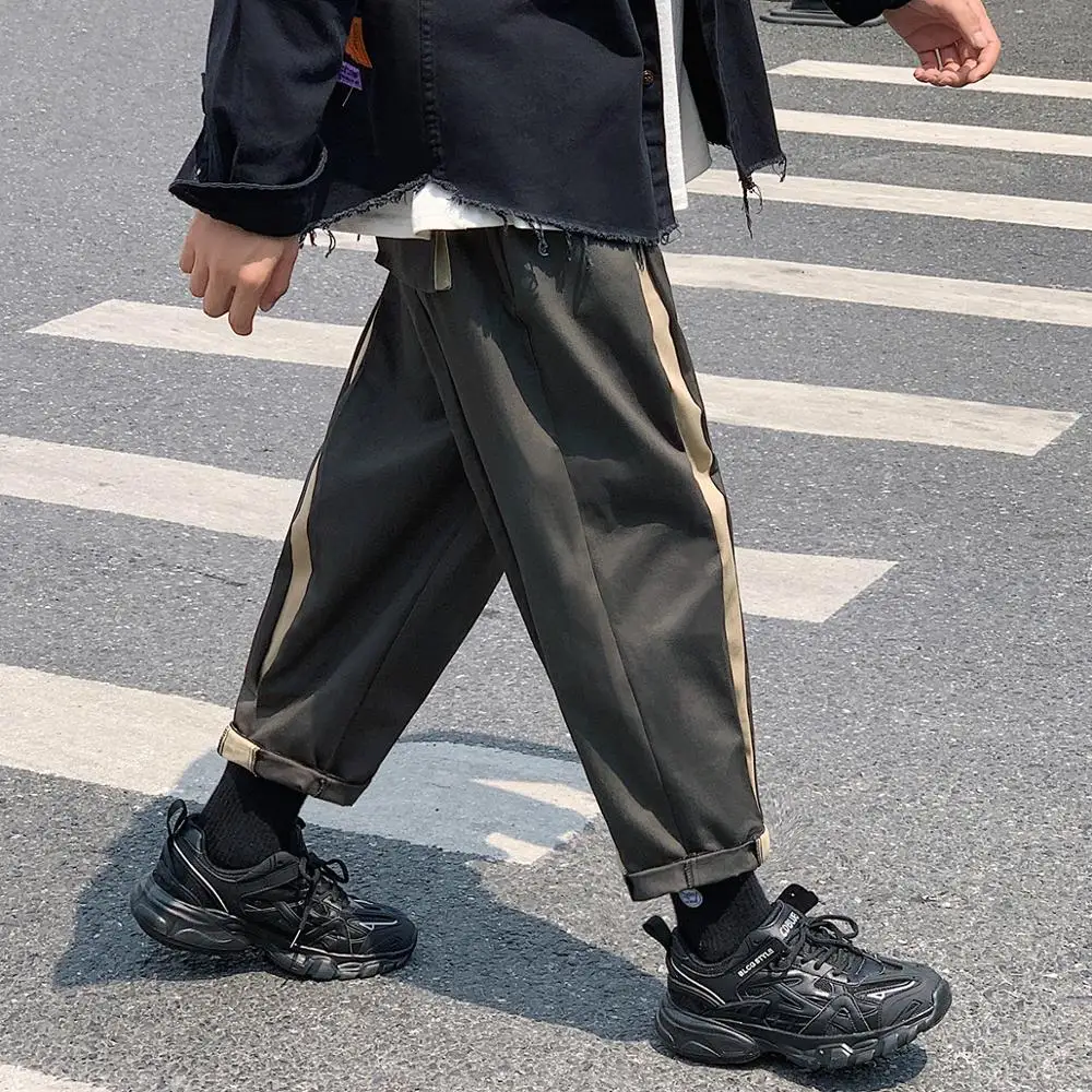 Мужская Осенняя уличная одежда, подходящие по цвету рабочие брюки, мужские s Plus удобрения, Брендовые повседневные Прямые свободные штаны большого размера