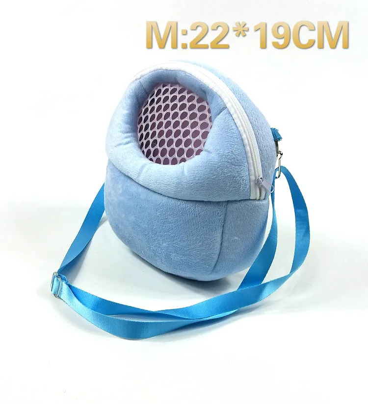 Blue-M Маленькая переноска для домашних животных клетка для кролика хомяк Шиншилла путешествия плюшевый рюкзак клетки морская свинья сумка для переноски дышащая - Цвет: Blue-M