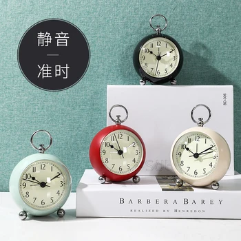 

Bedroom Bedside Silent Small Metal Stylish Modern Alarm Clock Wake Up Snooze Sleep Alarm Clock Living Room Decoration New II50NZ