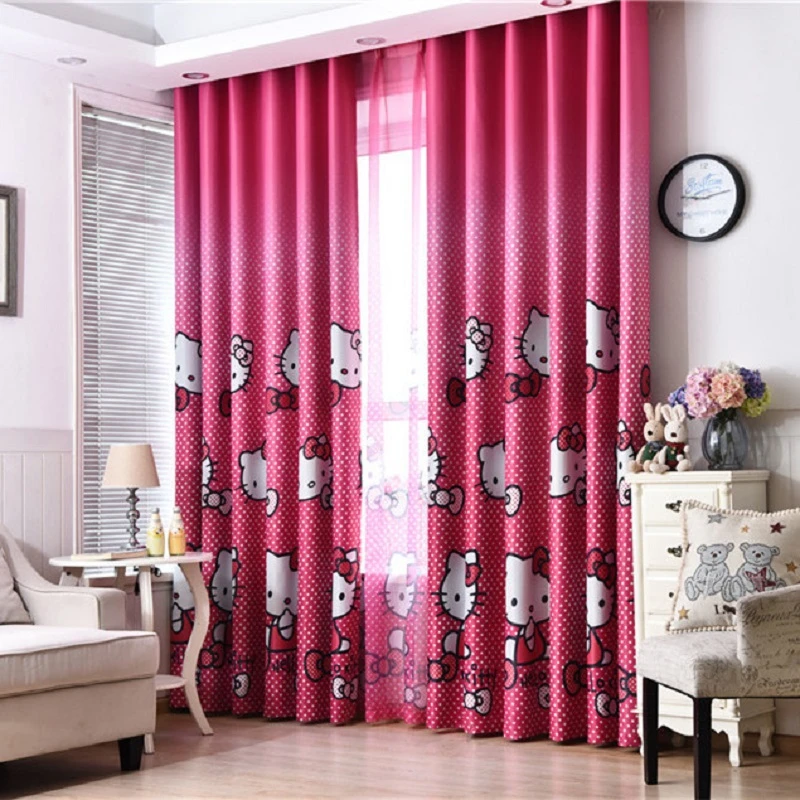 Cortinas minimalistas modernas de alto cortinas de dibujos animados de gatito, exquisitas y lindas cortinas de cómic para sala de estar, dormitorio, habitación de niños|Cortinas| - AliExpress