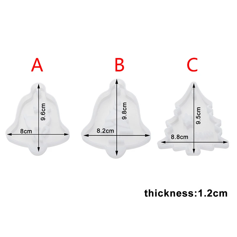 Silicone Mold Crystal Epoxy Resin Christmas Tree Elk Pendant Casting DIY Crafts Hanging Tags Jewelry Making