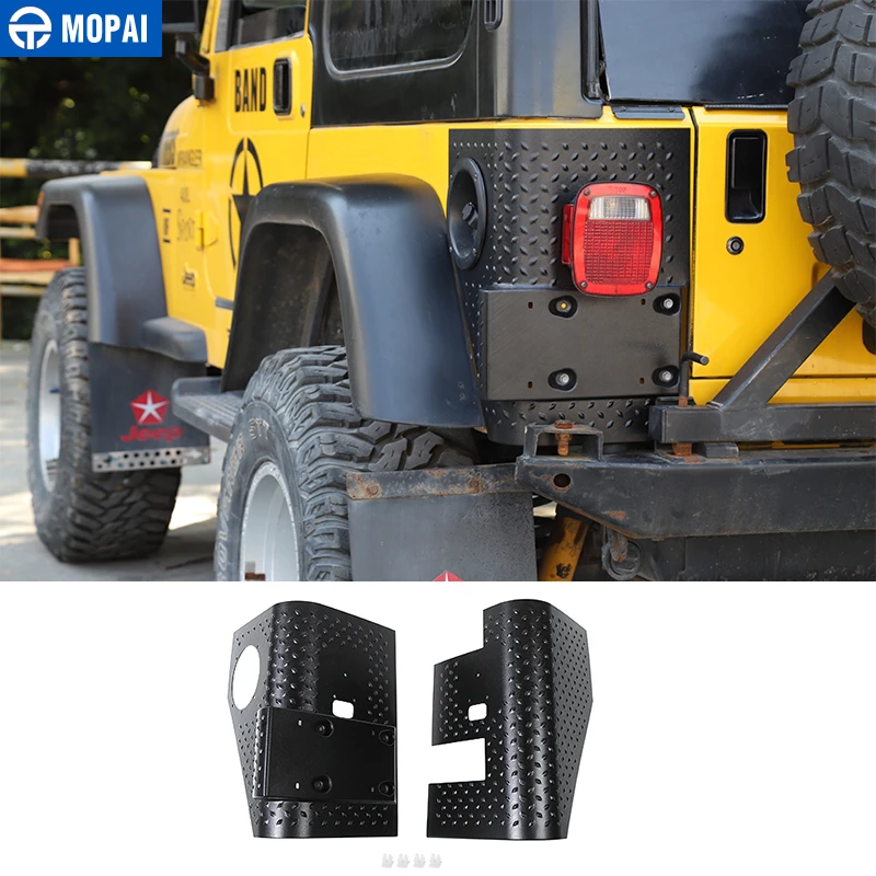 MOPAI Lamp Hoods for Jeep Wrangler TJ Car Rear Tail Light Lamp Cover Guard Stickers Accessories for Jeep Wrangler TJ 1997-2006