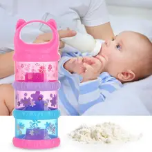 3 слоя портативный контейнер для детского питания коробка мультфильм печати контейнер для сухого молока