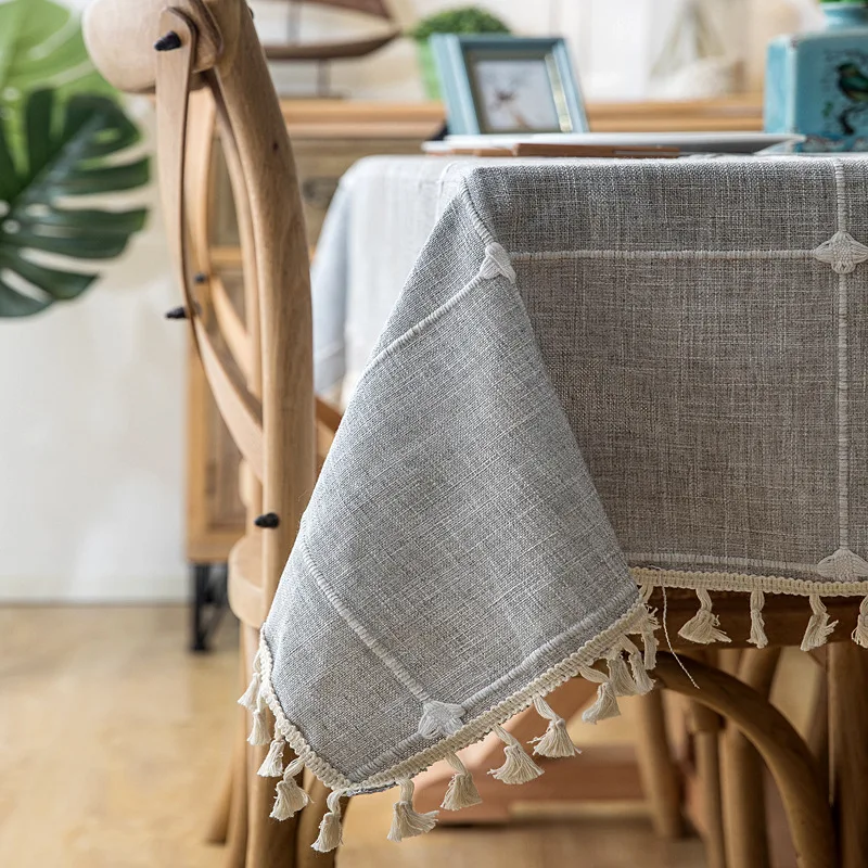 plaid table cloth tablecloth Imitation cotton fringed rectangular Dining Table Cover coffee table cloth tablecloths mantel