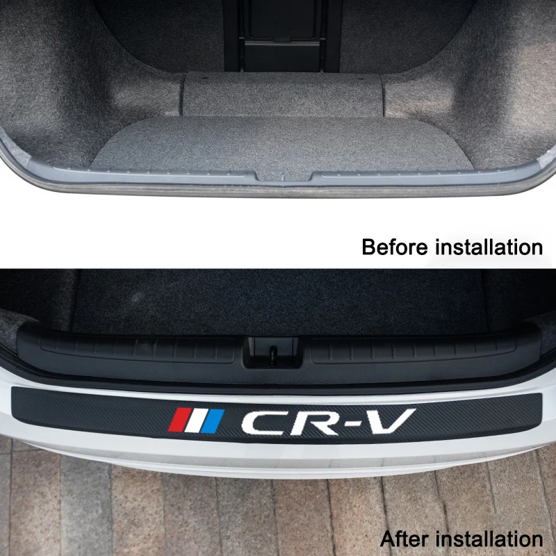 

For Honda crv 2010-2020 car Trunk Protection Plate Tail Lip Trim Protective Car Rear Bumper Decorative leather Stickers