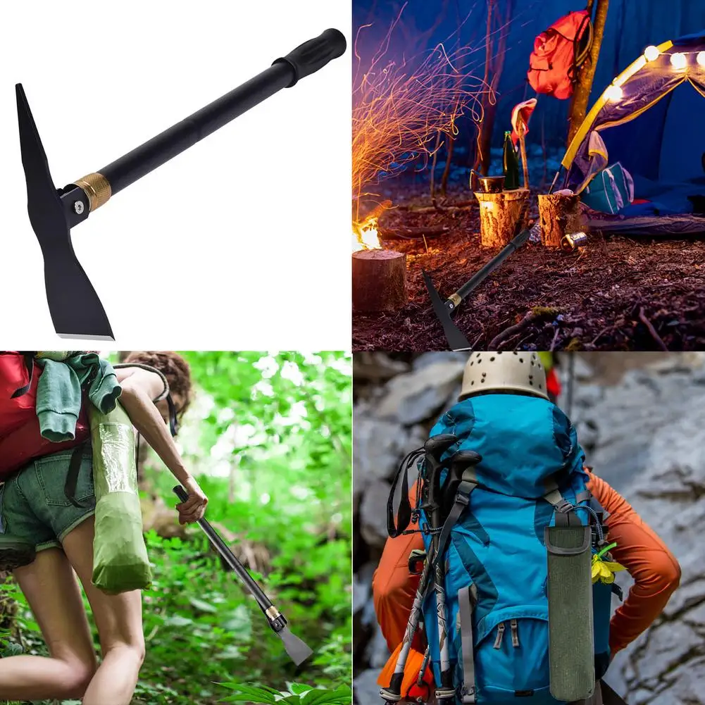 Description Picture 3 of itemMultifunctional Folding Shovel with Carrying Pouch Lightweight Portable Camping Shovels for DiggingTactical Shovel Pickaxe Hoe