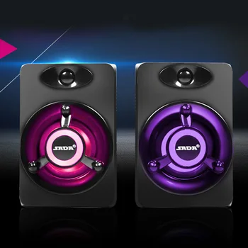 

Small Portable Colorful Light Desktop 3W USB Bass Stereo Subwoofer Loudspeaker Combination Set Audio Music Player Sound Box