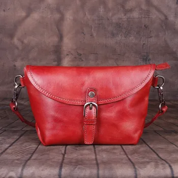 

Brushed First Layer Cow Leather Handbag Women High Quality Vintage Genuine Leather Messenger Bag 2020 Female Cowhide Leather Bag