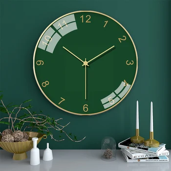 

Gold Luxury Wall Clock Art Minimalist Mordic Glass Wall Clocks Classic Digital Living Room Zegar Kuchenny Home Decoration AB50WC