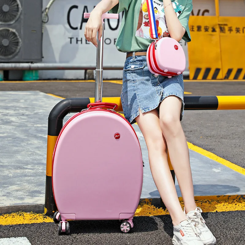 20''Rolling багаж набор Детский чемодан с колесиками Детская сумка на колесах сумка для девочек Дорожная кабина для переноски багажа мультфильм милая коробочка