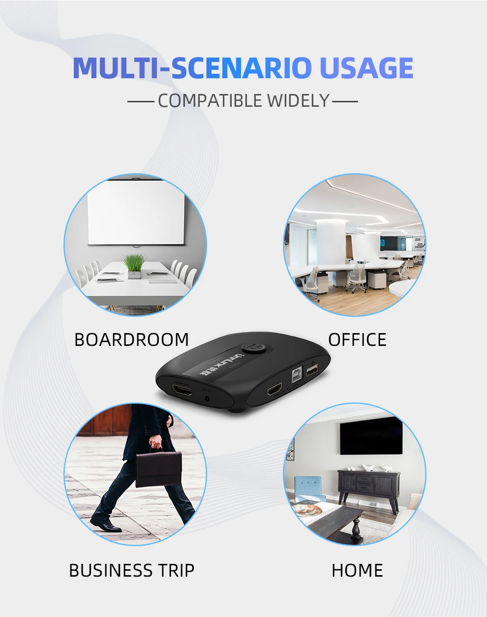 Unnlink 2 порта HDMI KVM переключатель UHD4K@ 30 Гц 1080P@ 60 Гц USB2.0 общий монитор принтер клавиатура мышь для 2 компьютеров ноутбуки ps4