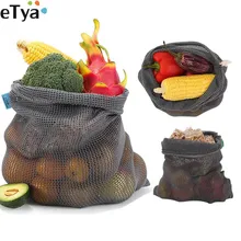 ETya, женские серые хозяйственные сумки, эко, многоразовые, складные сумки-тоут, сумки для покупок, фруктов, продуктов, овощей, для хранения, сумка для продуктов