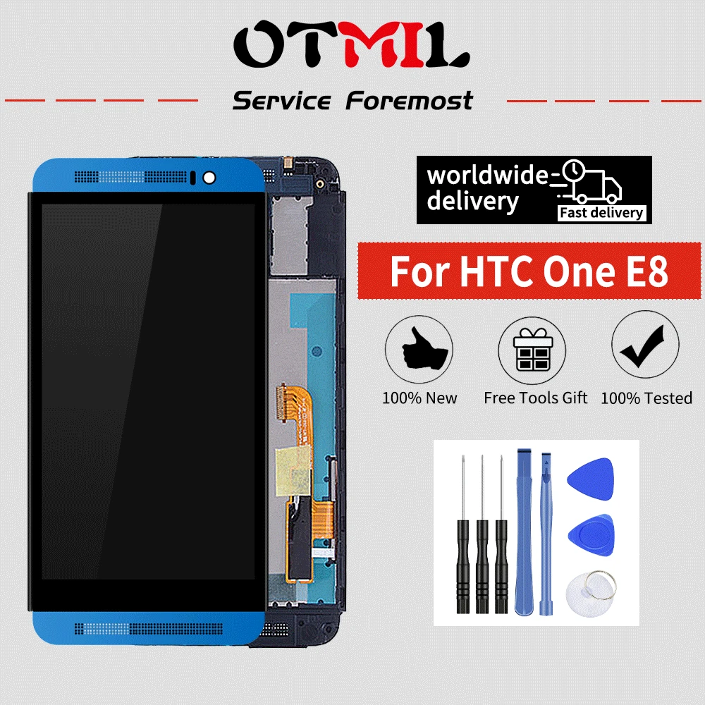 

OTMIL Original 5" IPS LCD for HTC ONE E8 LCD Touch Screen+Frame for HTC ONE E8 Display Digitizer Assembly Replacement Parts