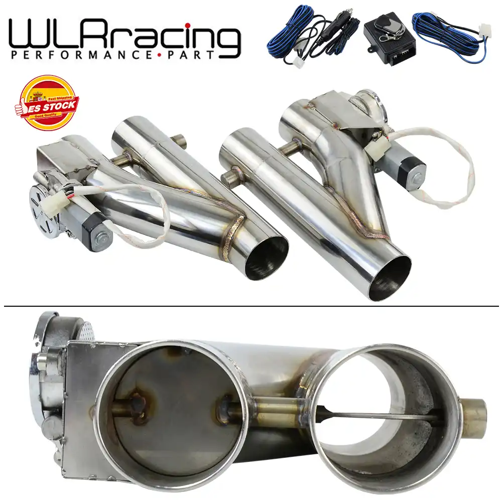 2.5 Electric Exhaust Catback Cutout Valve Y Pipe w/Controller Remote Kit 