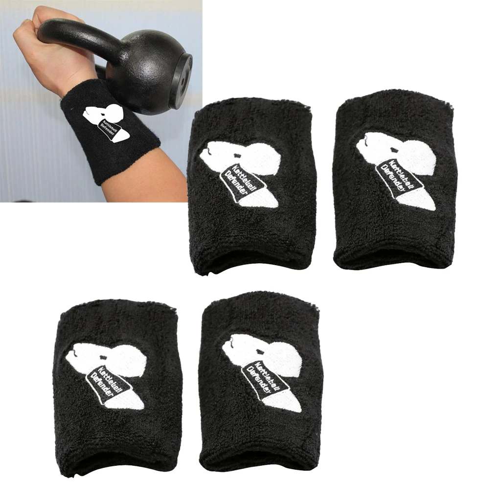 

2 Pairs Black Athletics Kettlebell Sports Wrist Guards Defender Brace Protector Wrap for Women Men, Washable Breathable