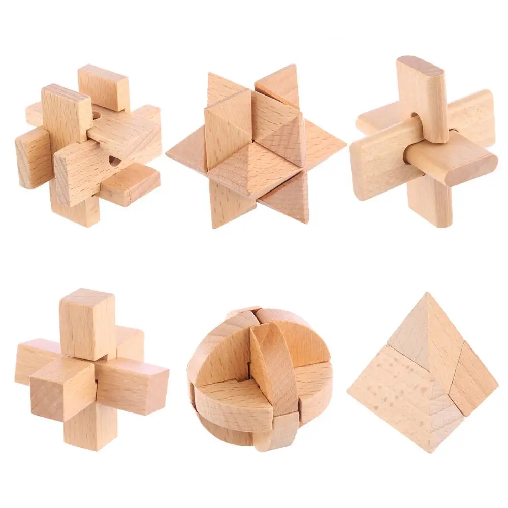 6 шт. игрушка-головоломка мини деревянный замок любан набор развития ...