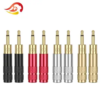 

QYFANG 1 Pair 2.5mm 2 Pole Gold Plated Copper Plug Audio Jack Wire Connector Earphone Pin Metal Adapter For HD700 HiFi Headphone