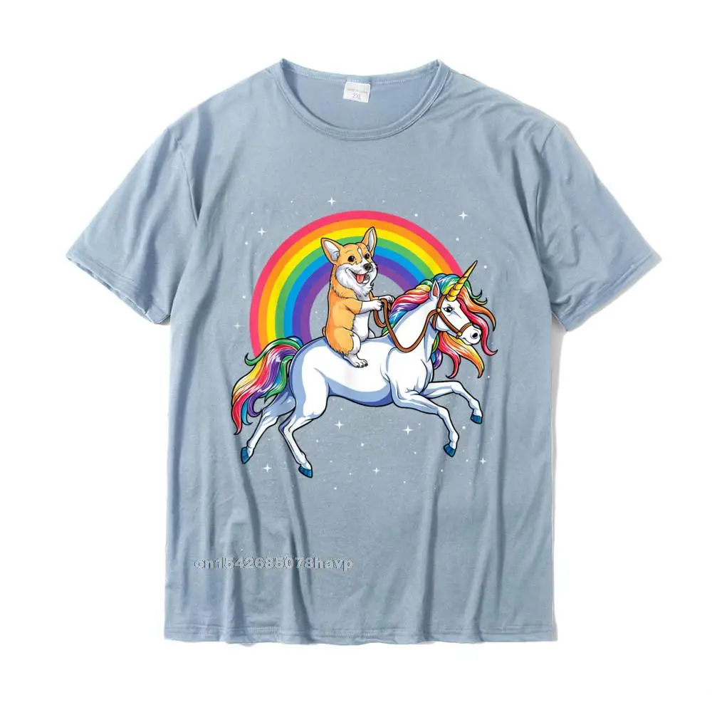 Printing Tshirts Short Sleeve Funny 2021 Popular Men's Mother Day Tees Funny Tops & Tees Round Collar 100% Cotton Corgi Unicorn T shirt Girls Space Galaxy Rainbow Corgicorn T-Shirt__2226. light
