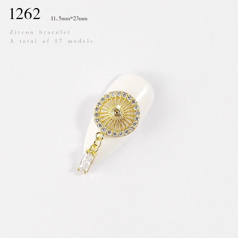 Дизайн ногтей 3D драгоценные камни стразы золотые металлические украшения с стразы Хрустальный дизайн для Подвеска "когти" наклейки на ногти - Цвет: 1262