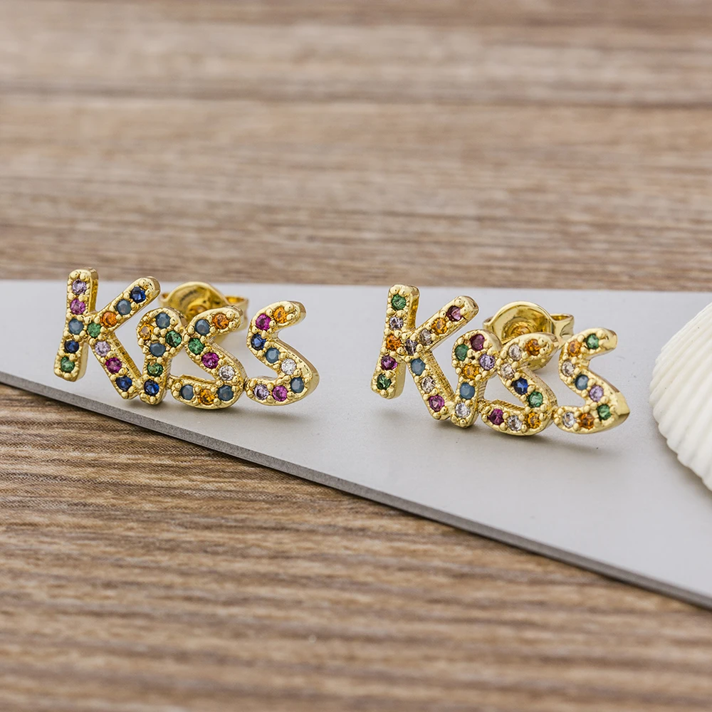 Лидер продаж, серьги «Радуга» с сердцем, высокое качество, Медь CZ, красочный Циркон, крошечные элегантные золотые серьги-гвоздики вечности, ювелирные изделия для женщин