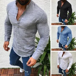 Camisas masculinas moda temperamento sólido fino gola bonito camisa masculina