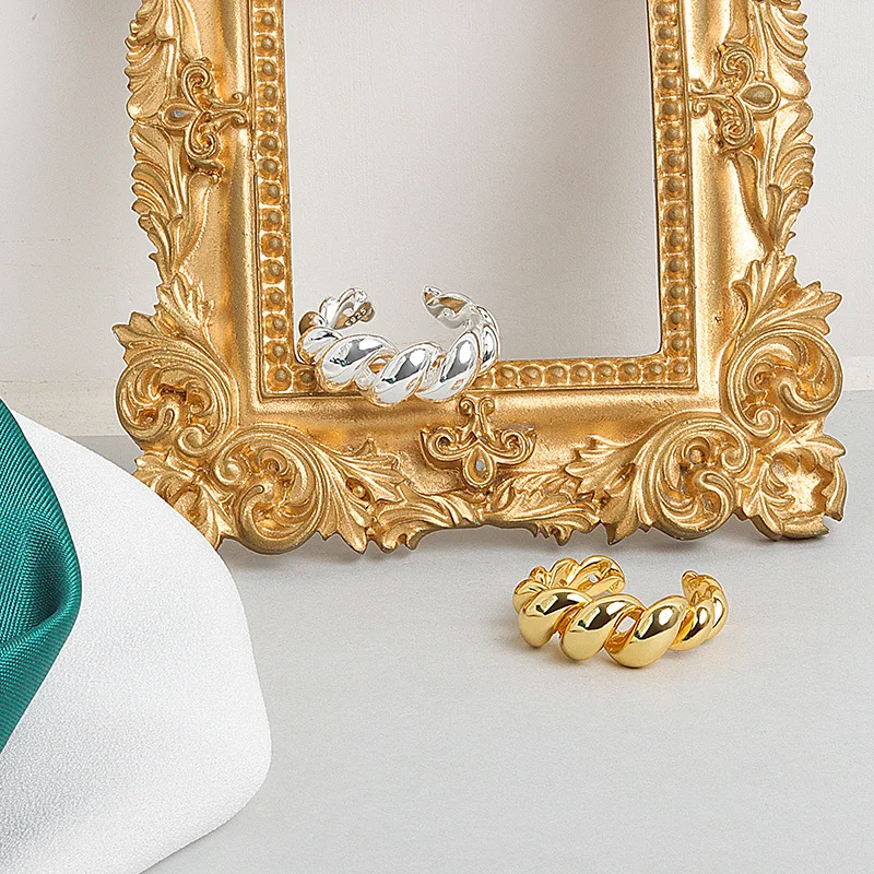 LIVVY Silver Gold Color Rings For Vintage Trend Engagement For Women Jewelry Gifts Accessories