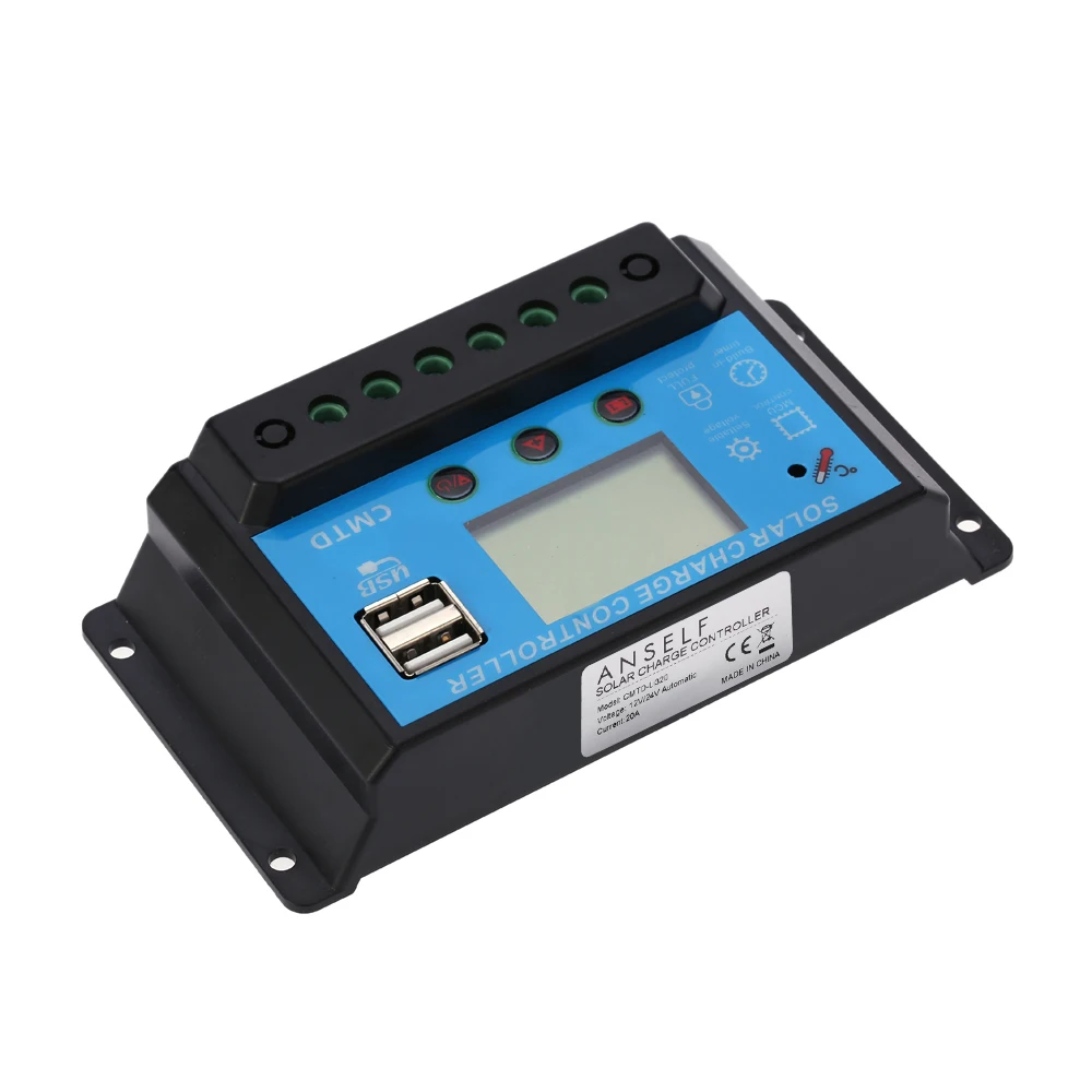 

Hot PWM Charging Regulator LCD Solar Charge Controller 20A 12.6V for Solar Battery Panel Lithium Battery Lamp