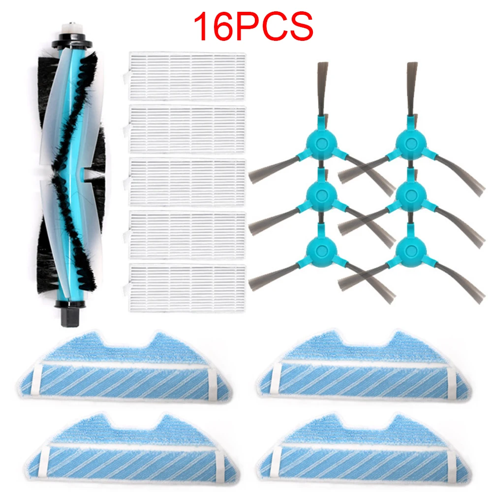 Роликовая щетка, Hepa фильтр, боковая щетка, Швабра для Cecotec Conga 1390 для Cecotec Conga 1290 роботизированные Запчасти для пылесоса - Цвет: 16pcs