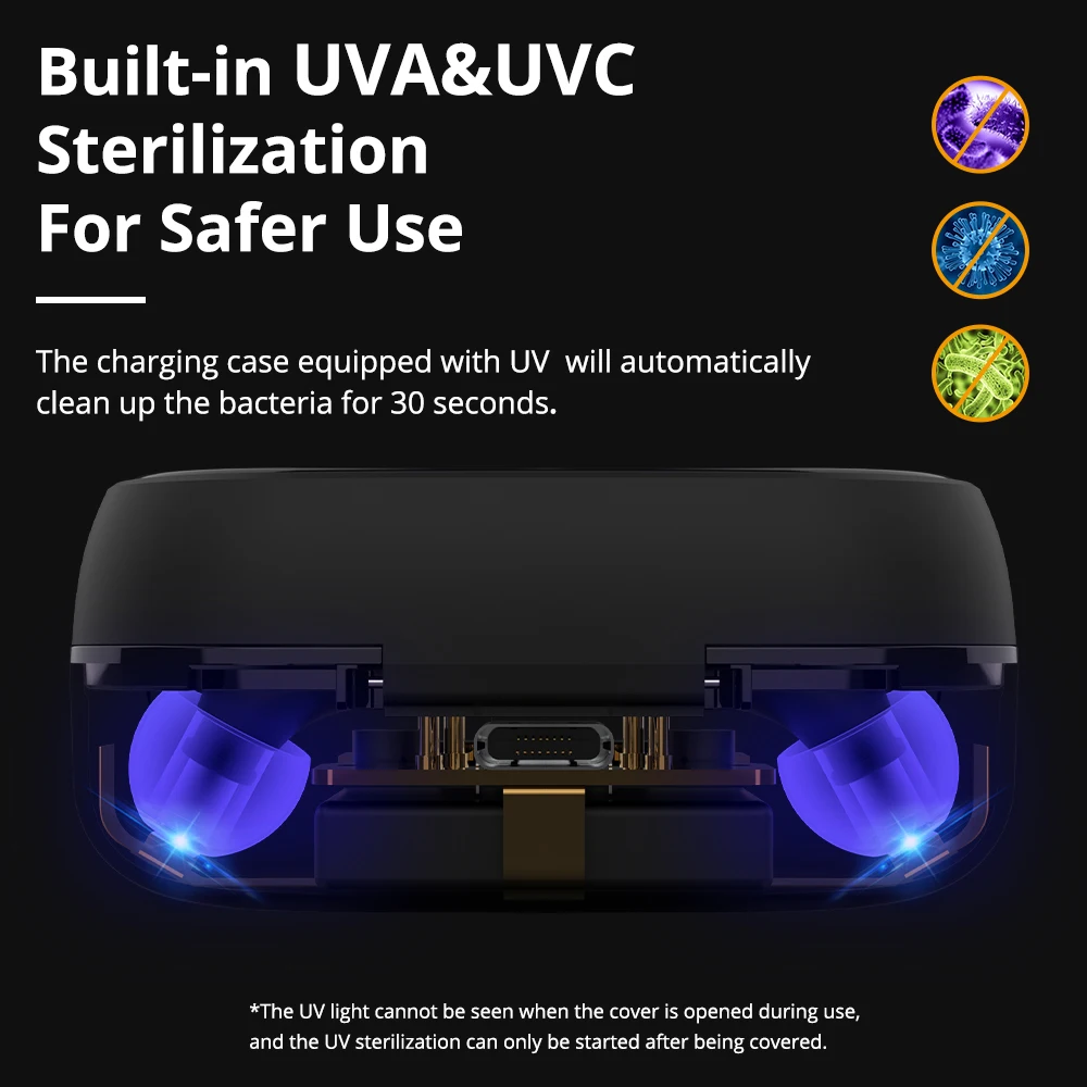 Беспроводные наушники Tronsmart Onyx Free со встроенным UV Qualcomm Aptx и тактильным