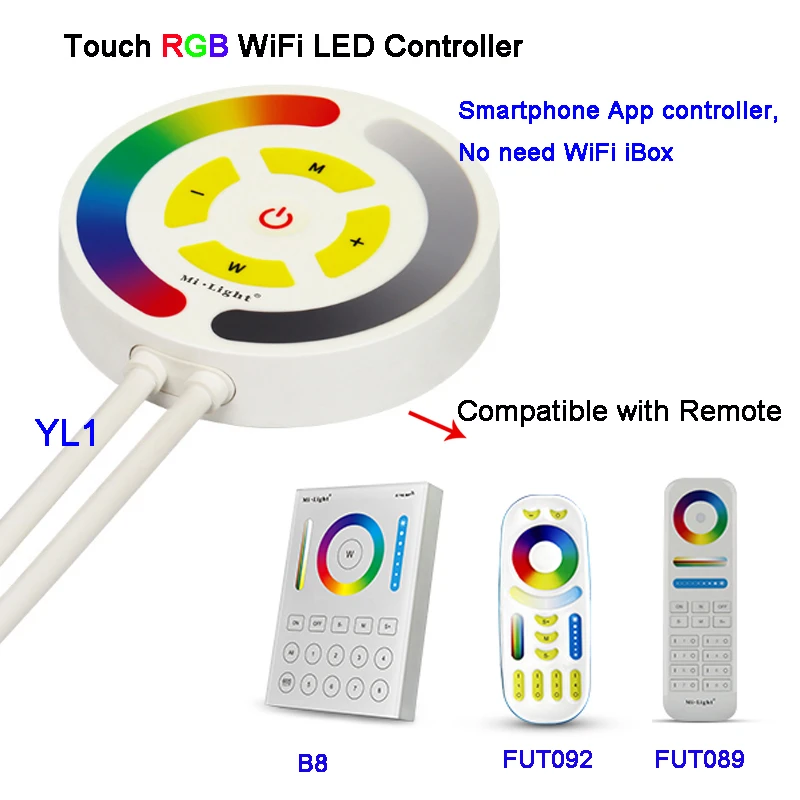 Mi-Light RGB LED Strip Touch Controller WiFi 2,4 GHz Milight YL1 Alexa Control