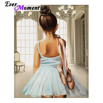 

Ever Moment Diamond Painting With Square Stones Ballet Girl Back View Art House Stuff For Home Decoration 2020 New Design 5L921