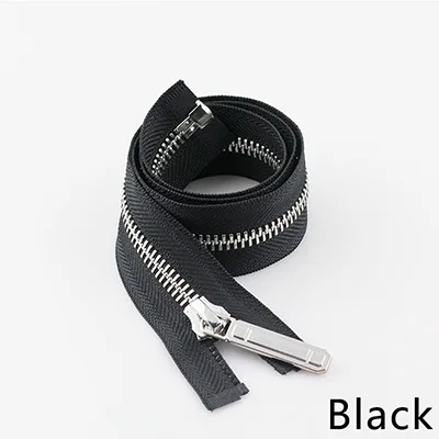 Meetee 1 шт. 70-150 см 8# металлическая молния открывающаяся Автоматическая блокировка один открытый серебряный зуб Декор молния куртка DIY пальто текстильный аксессуар - Цвет: Black