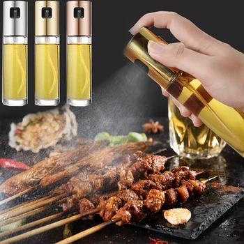 

4pcs High quality Glass Olive Oil Sprayer Oil Spray Empty Bottle Vinegar Bottle Oil Dispenser for Cooking Salad Kitchen Baking