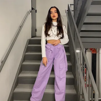 

Fashionable women's European and American street ins wind streamer casual trousers women 2020 spring and summer