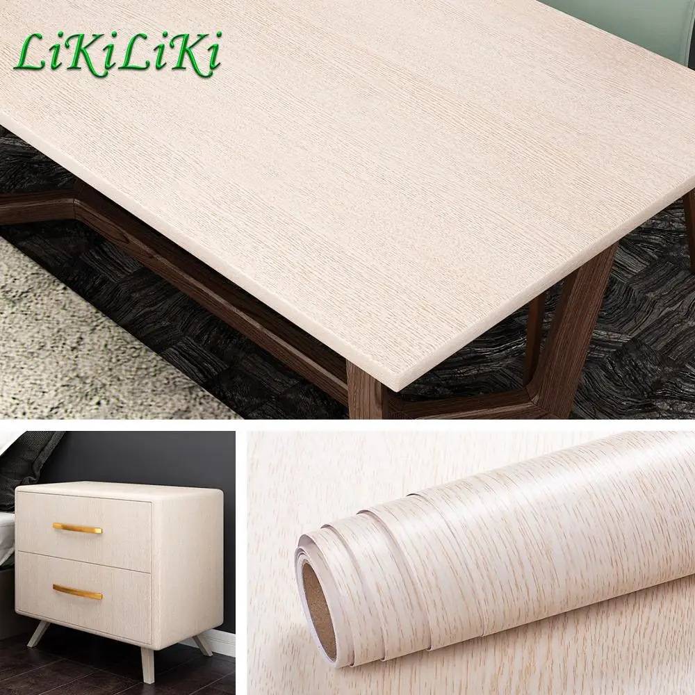 Wallpaper Waterproof Stickers Furniture Renovation-Film Wood-Grain Self-Adhesive Vinyl