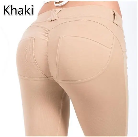 Осенние женские стрейч сексуальные бедра длинные брюки эластичные бедра брюки облегающие леггинсы с высокой талией с карманами брюки джинсы большого размера