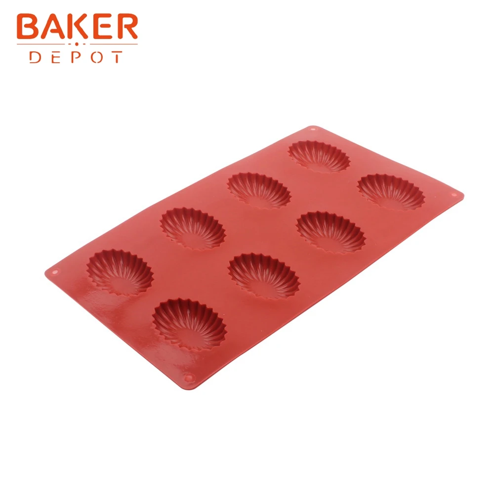 BAKER DEPOT силиконовая форма для торта печенья овальная форма для конфет 8 отверстий украшение для тортов, цветок инструмент для выпечки