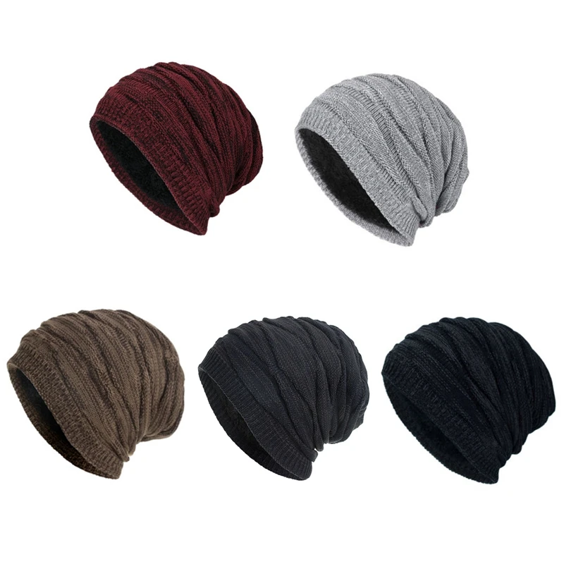 

Fashion Men Knitted Winter Hat Beanie Hats For Women Thick Warm Beanies Male Skullcap Knit Designer Bonnet Gorro Unisex