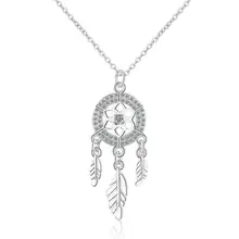 Ловец снов полный циркон кулон ожерелья для женщин тренд короткая цепочка на ключицы 925 пробы серебряные ювелирные изделия вечерние подарки SAN170