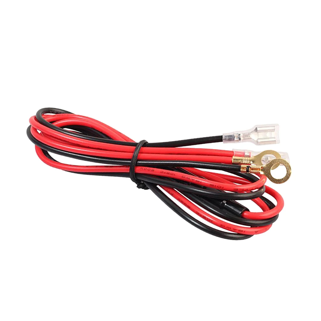 100cm Standard Motorcycle Boat Car Cigarette Lighter Cable Eyelet Terminal 1 Meter 12V 10A