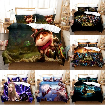 

LEAGUE of LEGENDS Pattern Duvet Cover with Pillow Cover Bedding Set Single Double Twin Full Queen King Bed Set for Bedroom Decor