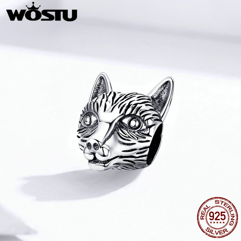 WOSTU немецкая овчарка бисер 925 пробы серебро подходит к оригинальному браслету