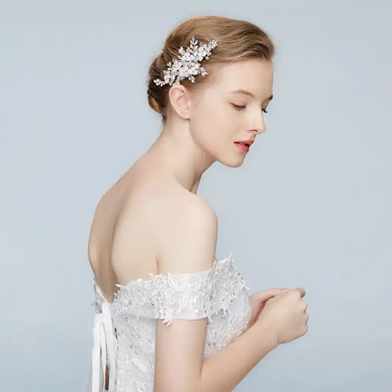 Classic Bridal Hair Comb Crystal Rhinestone Wedding Hair Side Comb