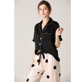 

Womens Simulation Print Button Short Sleeve Pocket Sleepwear Nightwear Sets Spring Summer Pajama Sets Sleepwear Pyjamas
