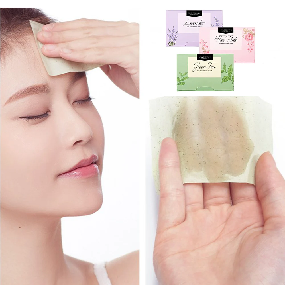 Natural Plant Oil Absorbing Face Paper 100 pcs Premium Face Oil Blotting Paper Large Size 9 2