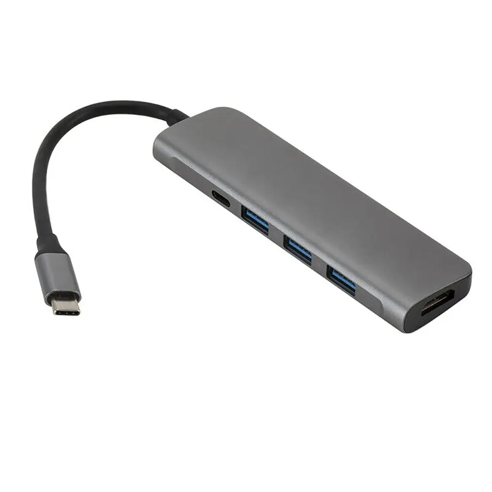 5 в 1 type C концентратор к HDMI 3* USB 3,0 4K PD адаптер док-станция для ноутбука для MacBook ПК адаптер Высокая производительность