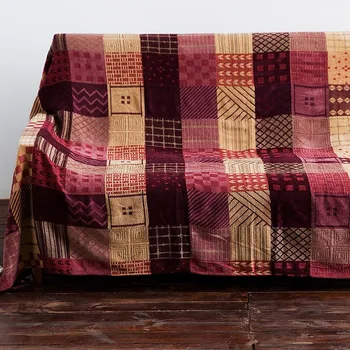 

Red Bohemian Chenille Plaids Blanket Sofa Decorative Throws Knit Chair Sofa Towel /Bed/Plane Cobertor with Tassel Tablecloth