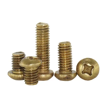 

50pcs M2 brass Phillips round top screws cross pan head screw mechanical bolts copper system machine tooth bolt 4mm-16mm long