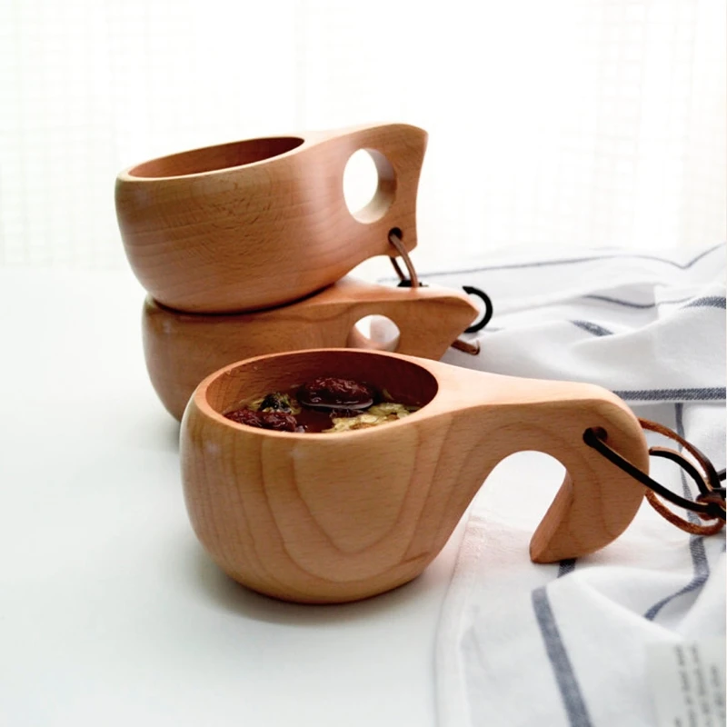 Креативная деревянная чашка Kuksa, ручная работа, кружка для питья, деревянные изделия, украшение дома, подарок