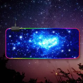 

RGB Gaming Mouse Pad Large Cool RGB Gaming Mouse Mat with 14 Types Light Nylon Thread Stitched Edges Non-Slip Rubber Base